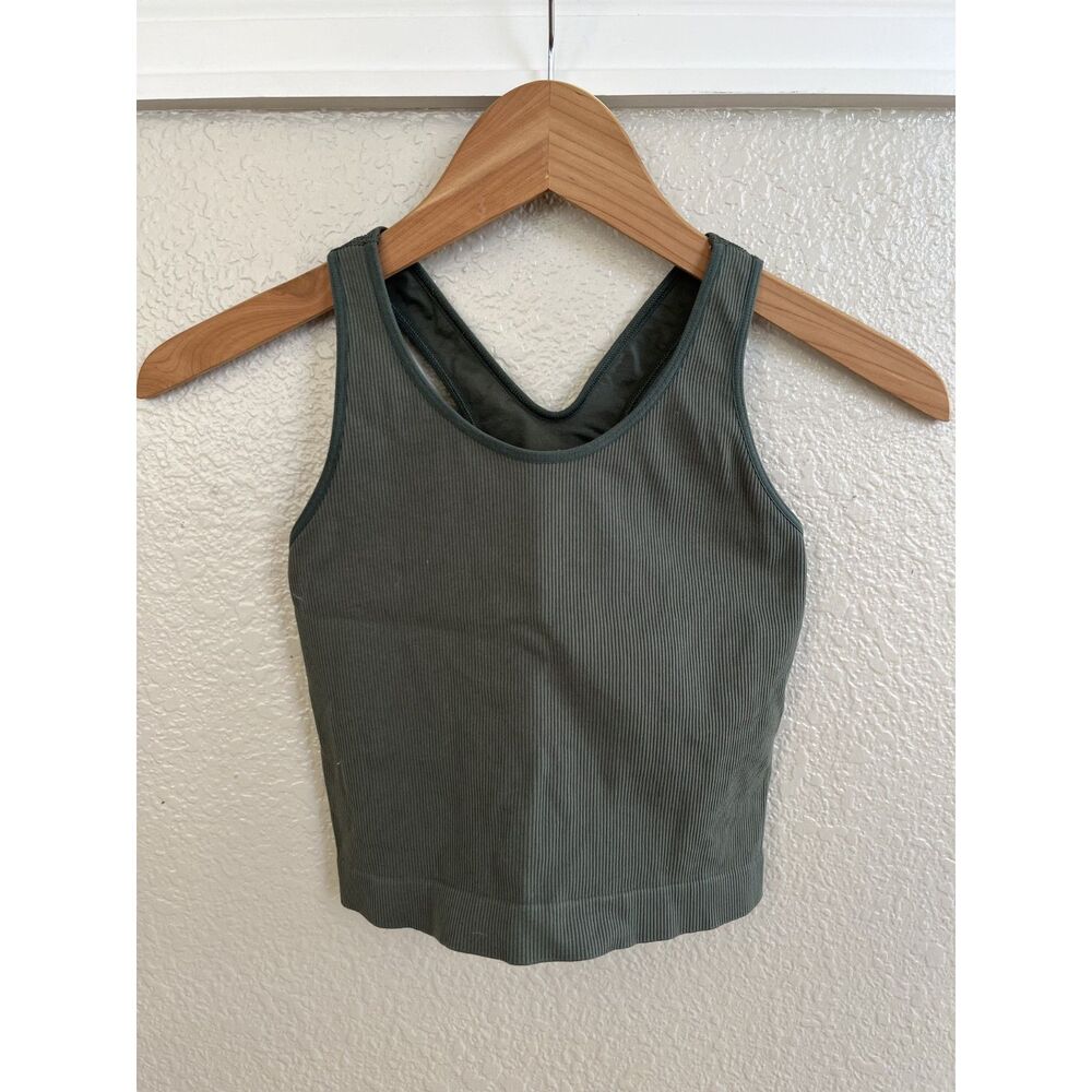 DSG Sports Bra Olive Ribbed Tank Top‎ S